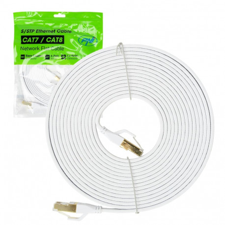 Flat network cable S/STP CAT8 PNI U8050W, 2 x RJ45, 4 pairs of wires, 28AWG, copper, 40 Gbps, 2000 M