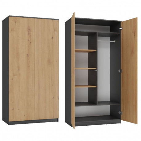 Topeshop SD-90 ANT/ART KPL bedroom wardrobe/closet 7 shelves 2 door(s)