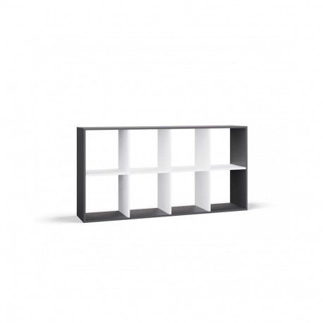 MALAX 2X4 SHELVING UNIT, ANTHRACITE/WHITE