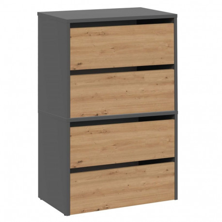 Topeshop MODO X2 ANT/ART shoe organizer Closed Anthracite, Oak