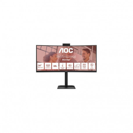 AOC E4 CU34E4CW computer monitor 86.4 cm (34") 3440 x 1440 pixels UltraWide Quad HD LED Bla