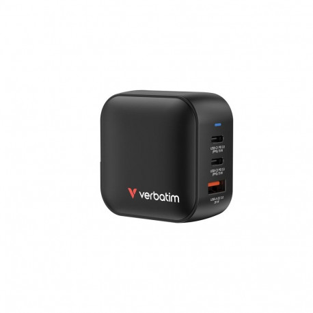 Verbatim Mini GaN Charger 70W 3 Port US plug with EU and UK adaptors