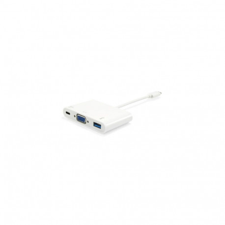 Equip USB Type C to VGA Female/USB A Female/PD Adapter