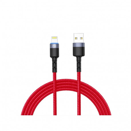 Tellur Data Cable USB to Lightning with LED Light 3A 1.2m Red