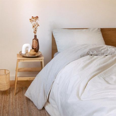 Bradley tekikott, 150 x 210 cm, padjapüüriga, triibuline / värvimata puuvill