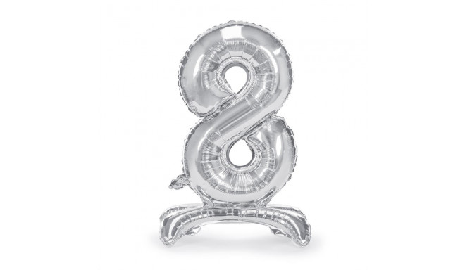 PartyDeco fooliumist õhupall alusel, 70 cm, number 8