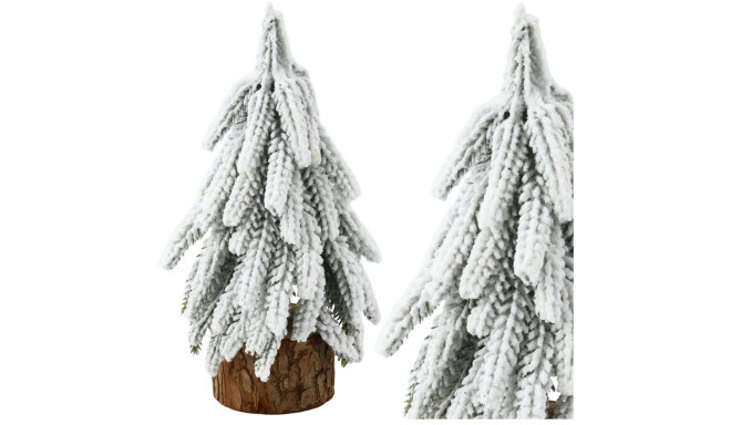 Choinka Ozdobna Dekoracyjna Sztuczna Na Pniu Pokryta Śniegiem 30 x 10 cm