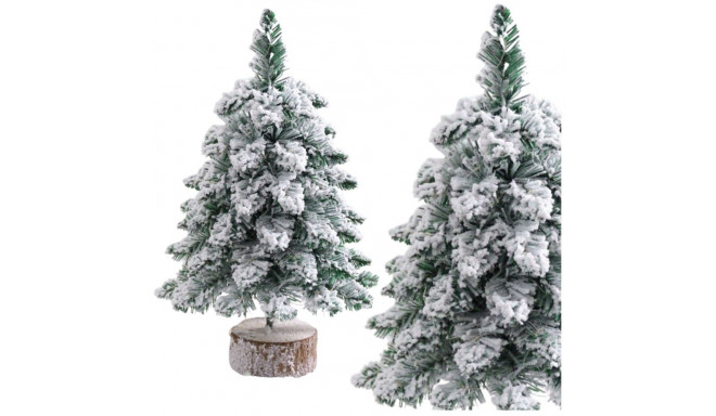 Choinka Ozdobna Dekoracyjna Sztuczna Na Pniu Pokryta Śniegiem 60 x 16 cm