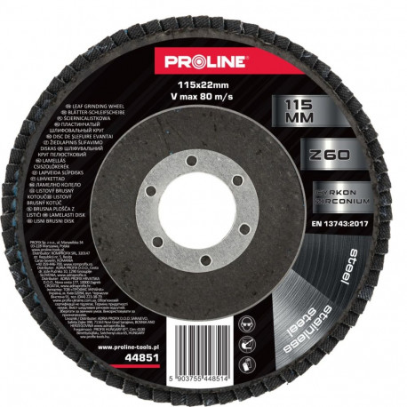 Tarcza ścierna listkowa 115mm, tsirkooniumoksiidiga, gr 60 proline