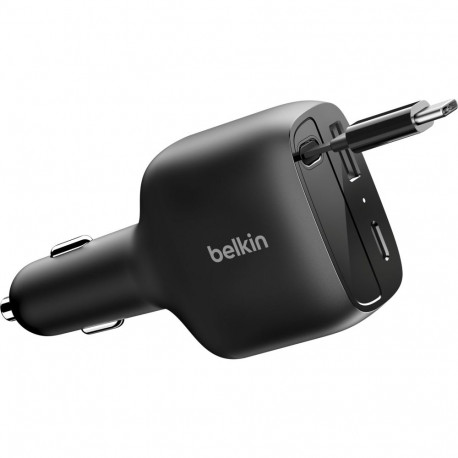Belkin Boostcharge Car Charger 75W retract.USB-C cbl.CCC001hqBK