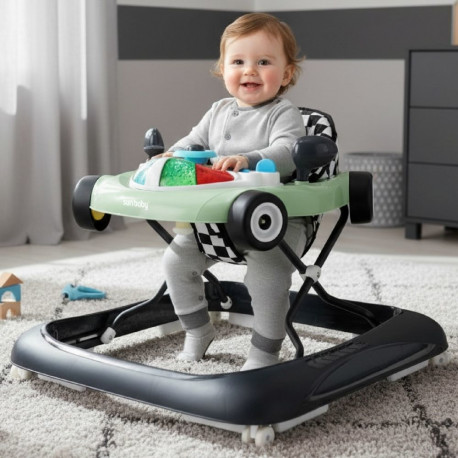 Käimistool võidusõiduauto, salveiroheline-must