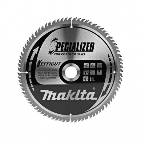 "puulõikeketas Makita 260x2 15x30.0"