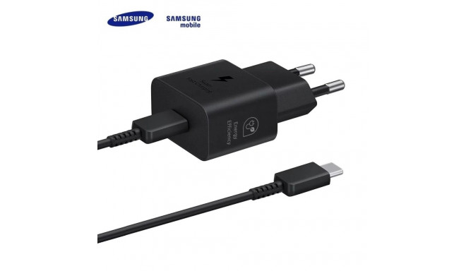 laadija USB-C 25W kaabliga must