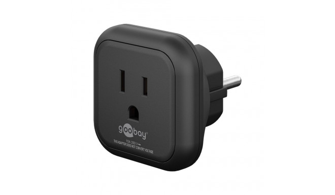 Goobay Travel Adapter USA/Japan to Europe, black