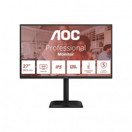 AOC Q27E4U 27" IPS QHD 16:9 120 Hz 4 ms 2560 x 1440 pikslit 350 cd/m² 1 HDMI-port