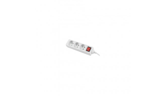 Lanberg toitekaabel pikendusjuhe 3 m 3× prantsuse pistikupesa lülitiga, kvaliteetne vask | PS1-03E-0