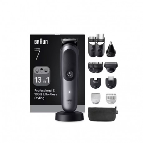 Braun 13in1 Grooming Kit | All-in-One Series 7 AIO7560 | Cordless | Number of length steps 14 | Blac