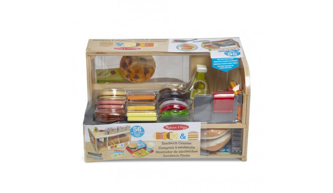 MELISSA & DOUG playset Wooden Slice & Stack Sandwich Counter