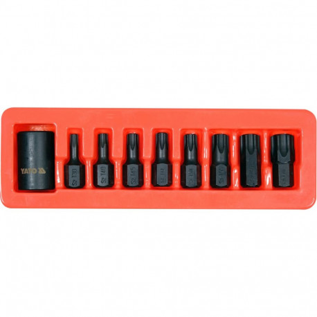 Yato YT-10664 Löök-Torx-otsikute komplekt 9tk, 1/2" Torx, CrMo, S2, fosfaatitud