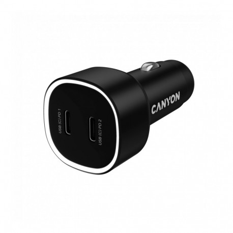 CANYON car charger OnDrive 60 PD 60W 2xUSB-C Black