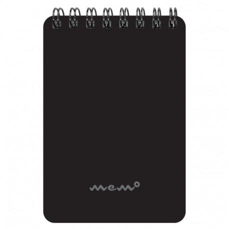 Notepad in spiral binding A7 MEMO square 60 sheets black