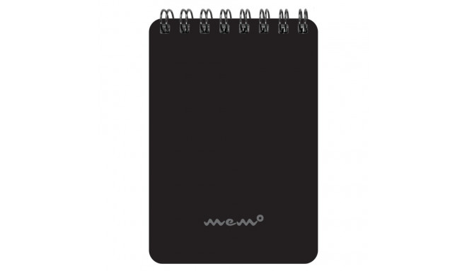 Märkmeplokk spiraalköites A7 MEMO ruuduline 60 lehte must