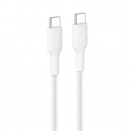 Belkin USB-C TO USB-C 240W 2.0, BRAIDED PCR, 2M White