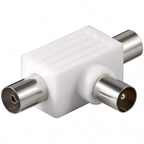 Goobay Coaxial T-adapter: kahekordne Coaxial pesa > Coaxial pistik (10 tk)