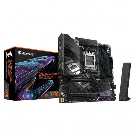 Gigabyte X870M AORUS ELITE WIFI7 emaplaat AMD protsessoriperele AM5 pesaga DDR5 SATA, M.2 liidestega