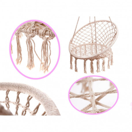 Haigepesa tugitool kiik seljatoega ecru 80cm