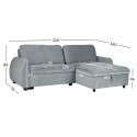 Corner sofa bed CLOUD bluish green