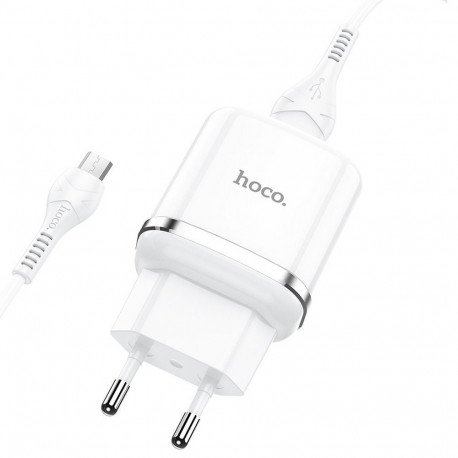 Phone charger Hoco USB A QC3.0 3A 18W + cable USB A to Micro USB N3 white