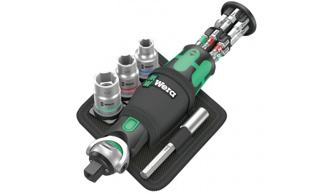 Wera 8009 Zyklop Pocket Set Imperial 2, bit set (black/green, reversible ratchet for 3/8", 1/4")