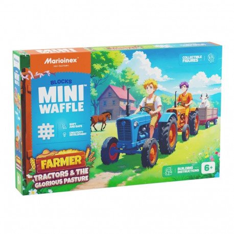 MARIONEX Mini Waffle talunik ehitusklotsid traktorid ja lahe aas, 110 tk