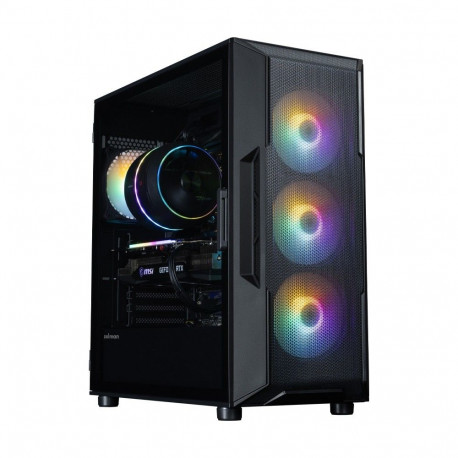 Arvutikorpus I3 NEO V2 Mid Tower 4x RGB ventilaatorit, must