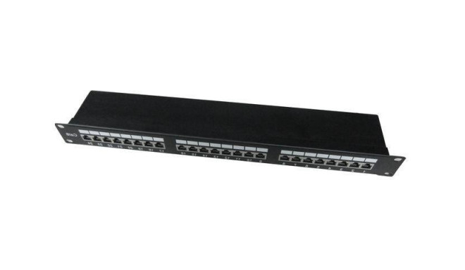 Product Name: 24-Port Cat.6 Shielded 1U 19" Patch Panel with Cable Management – Bla