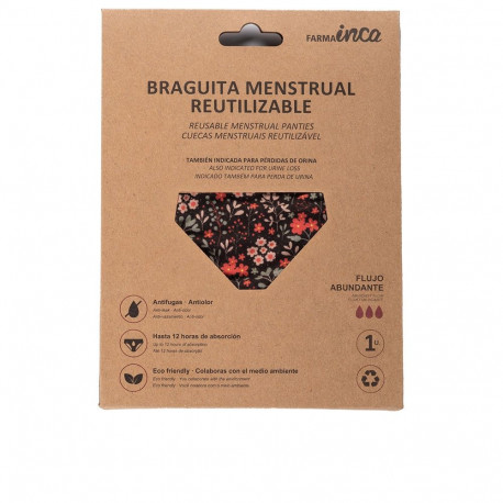INCA BRAGUITA MENSTRUAL absorción super #flores talla L 1 u