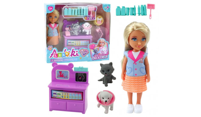 mini komplekt nukk veterinaar koer kass ravitarvikud