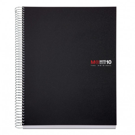 Kaustik A4 200l 5x5 ruut spiraal 4-ne augustus, 10-värvi register ORIGINAL Black Miquelrius