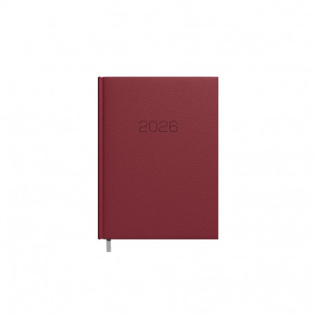 Raamatkalender KANTSLER Päev bordoo, kunstnahast kaantega, päeva sisu 2026a.