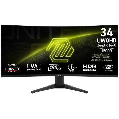 MSI LCD Monitor||MAG 346CQ|34"|Gaming/Curved|Panel VA|3440x1440|16:9|180 Hz|1 ms|MAG346CQ
