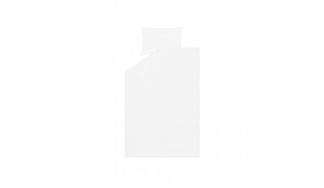 BED COV SET Striped White SATEEN 140x200