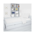 BED COV SET Striped White SATEEN 140x200