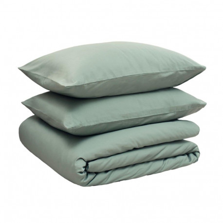 BED COV SET SOLID WATER GREY SAT 140X200