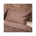 BED COV SET SOLID BROWN SATEEN 140X200