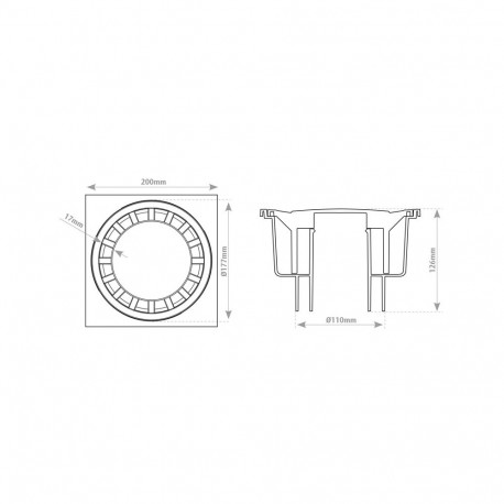 TRAP 310094 ABS plast 20x20 ACO
