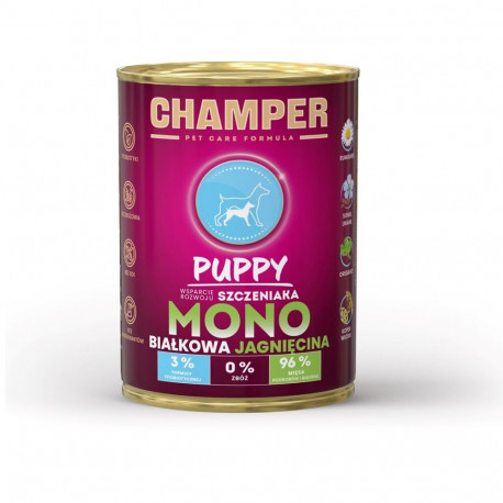 CHAMPER Puppy monoproteiin lambaliha märg koeratoit 400g