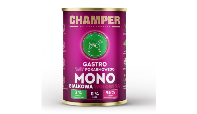 CHAMPER Gastro Monoprotein veiseliha märg koeratoit 400g
