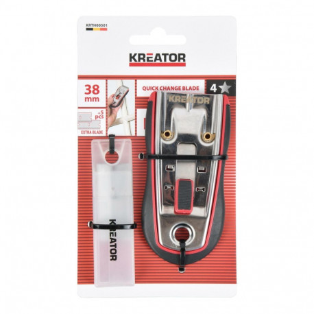 Metal scraper 5 pcs, KREATOR, KRTH00501, Blade size: 38 mm, Max. working width: 38 mm