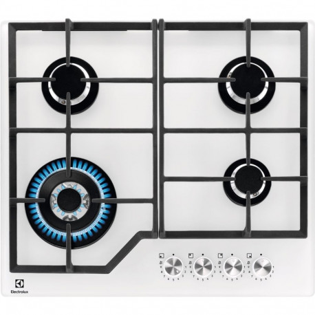 Gas Hob - Electrolux KGG64362W 60cm 4 Zone Built-in Gas Cooktop White